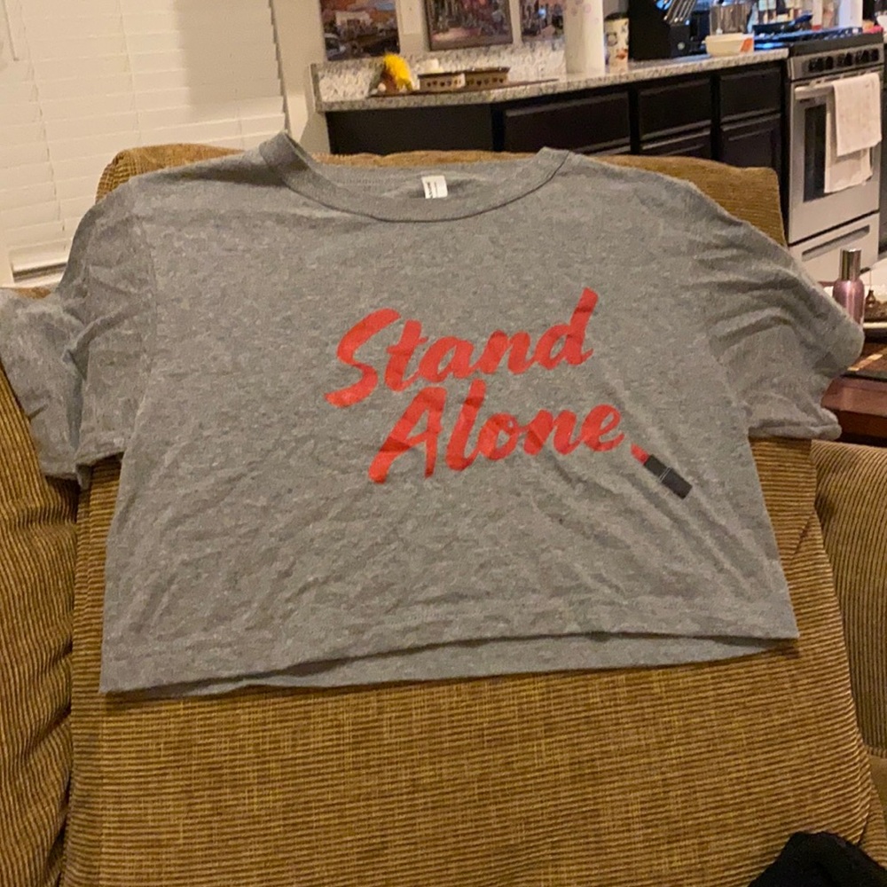 Crop top “Stand Alone” lipstick XS cotton shirt